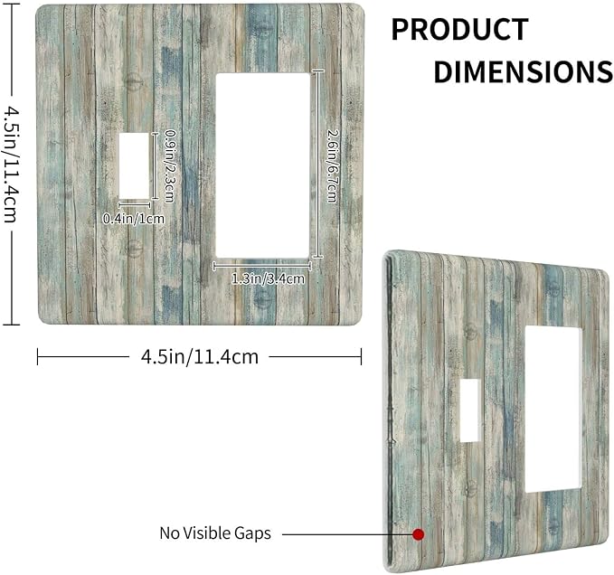 Tea Vintage Wood Plank Distressed Grain Rustic Shiplap Board 2 Gang Light - Image 4