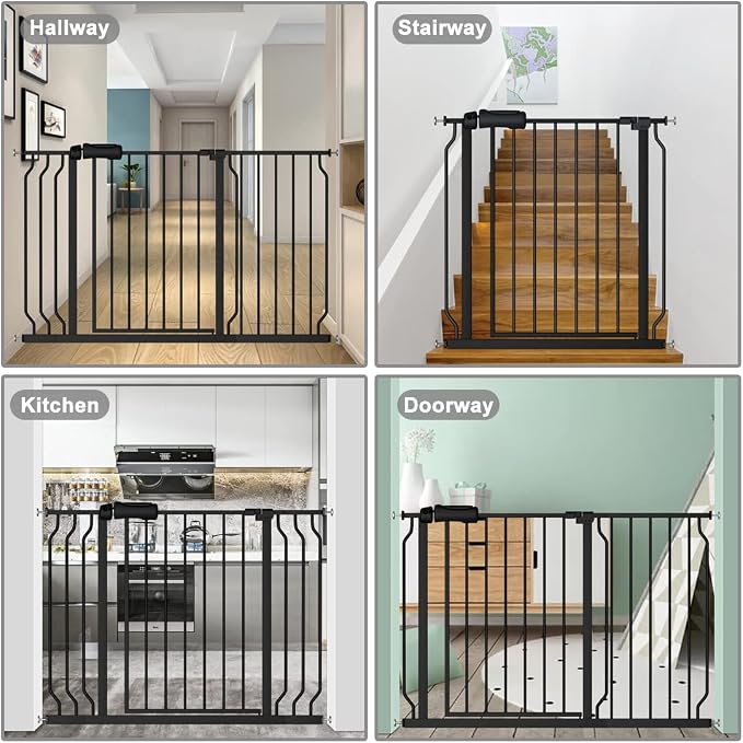 Fairy Baby Walk Through Black Baby Gate 29-34 Inch Wide, Pressure Mounted - Image 7