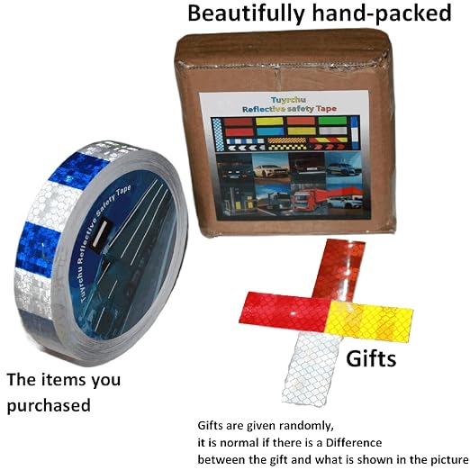 Blue and White Reflective Tape Outdoor Waterproof 1 inch X 66 feet, High - Image 4