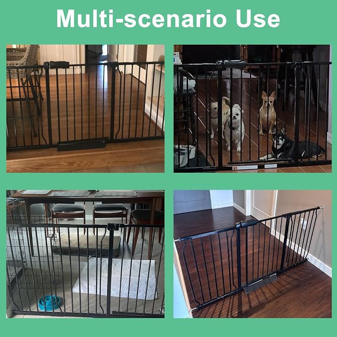ALLAIBB Extra Wide Pressure Mounted Baby Gate Walk Through Child Kids Safety - Image 6