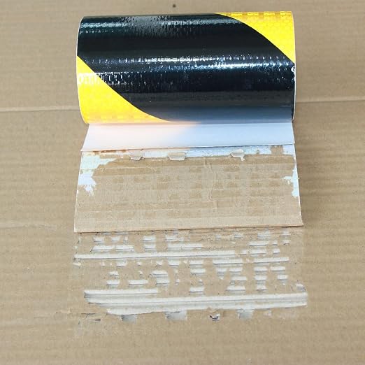 Reflective Tape Yellow Black 6 inch X 10 feet, Outdoor Waterproof Hazard - Image 2