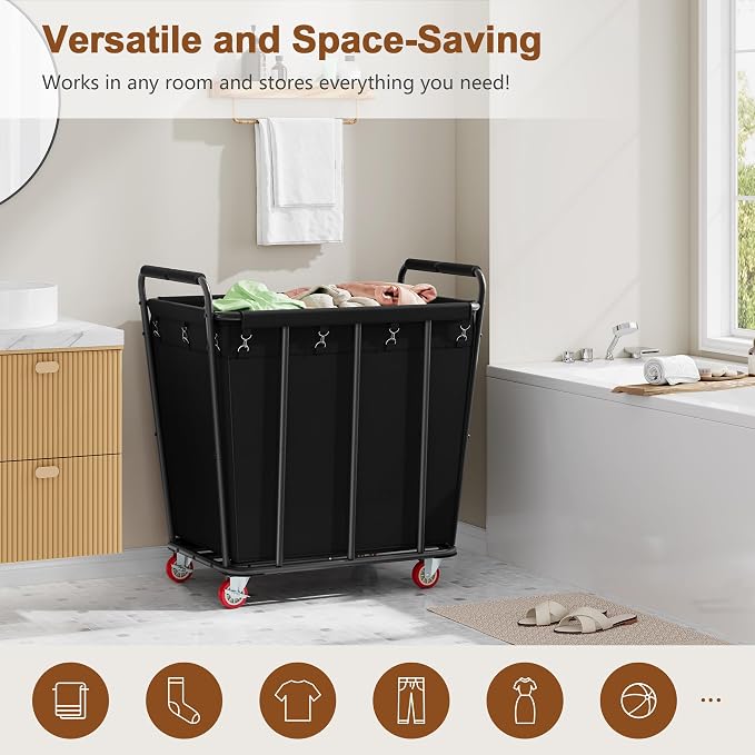 Hoctieon Large Laundry Cart - Field & Grace