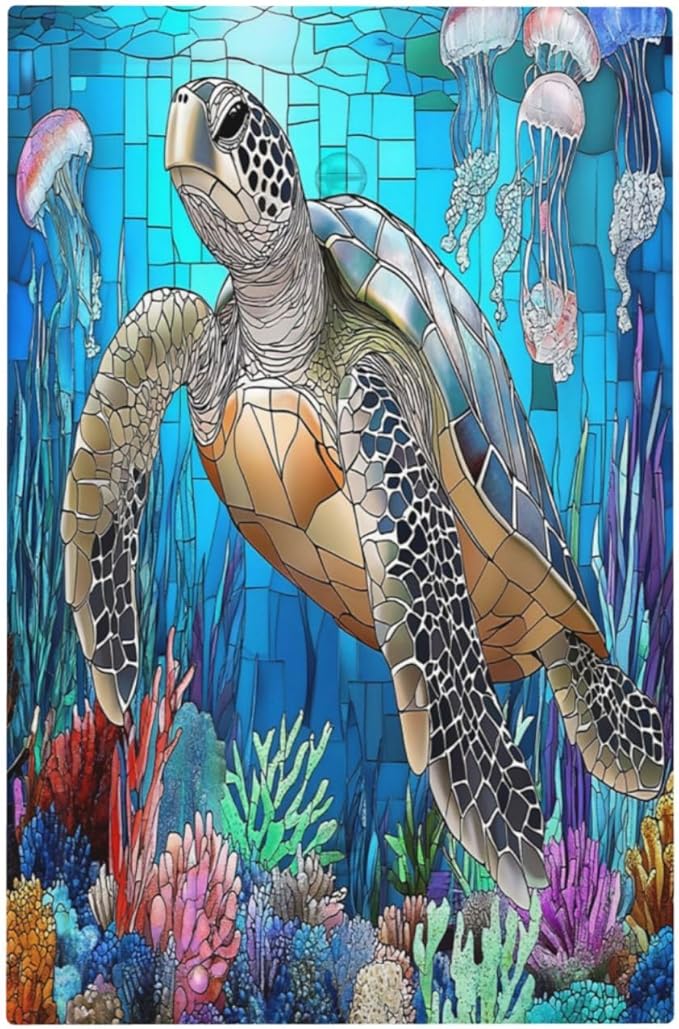 Light Switch Cover Plate Nautical Sea Turtle Coral Jellyfish 1 Gang No Device by Unknown