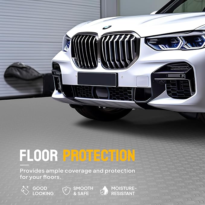 Bonnlo 7.5 X 20 FT Garage Floor Mat, Thickened Double Diamond Plate Garage - Image 3