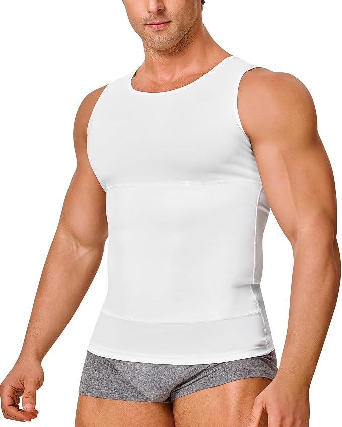 Gotoly Men Compression Shirt Shapewear Slimming Body Shaper Vest Undershirt by Gotoly