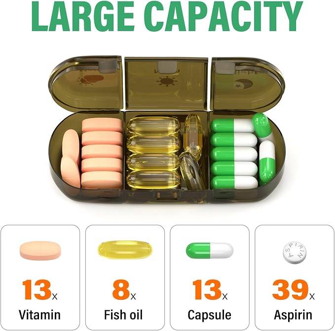 Weekly Pill Organizer 3X a Day, 7 Day Pill Box 3 Times, Portable - Image 2