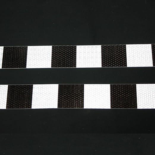 Black White Reflective Tape 2 inch X 166 feet, Outdoor Waterproof Hazard - Image 3