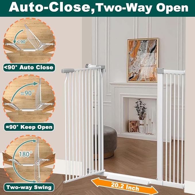 Fairy Baby 40.5" Extra Tall Baby Gate No Drill, 65.8"-72.2" Extra Wide Large - Image 5