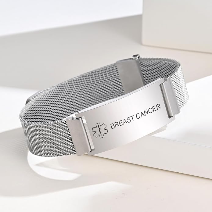 VNOX Medical Alert Id Bracelet for Men Women, Custom Engraving Adjustable - Image 3