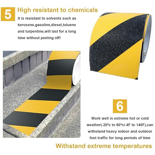 RELIANCER Anti Slip Safety Grip Tape 4inx60ft Non Skid Tread Safety Tape - Image 5