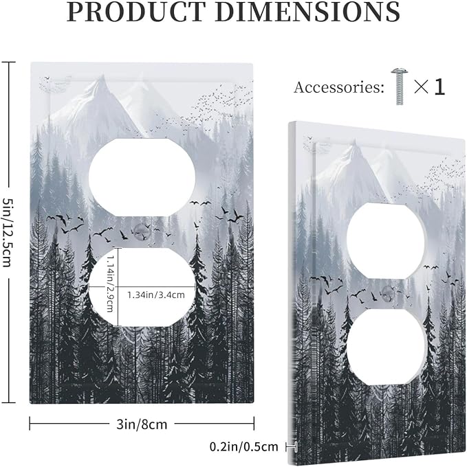 Misty Forest Nature Tree Mountain Birds Outlet Covers 1 Gang Duplex Light - Image 5