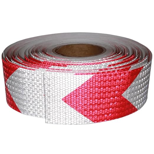 Red and White Reflective Tape Outdoor Waterproof 3 inch X 166 feet, High by tuyrchu