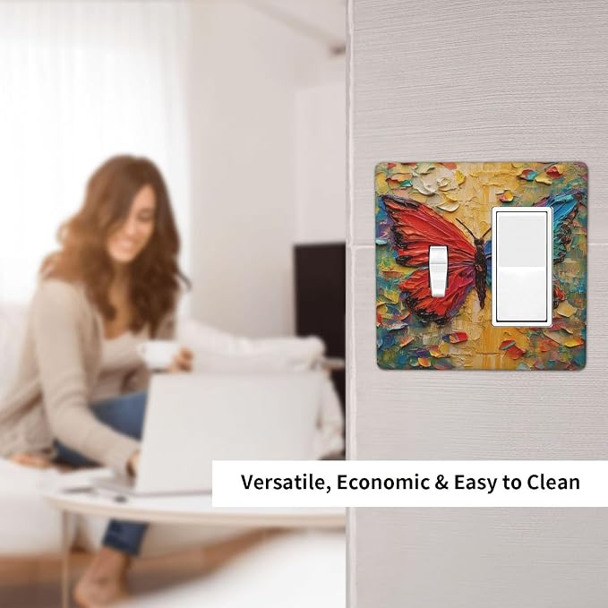 Outlet Covers Colorful Butterfly Animal Insects Wall Art Abstract 1 Toggle 1 - Image 6