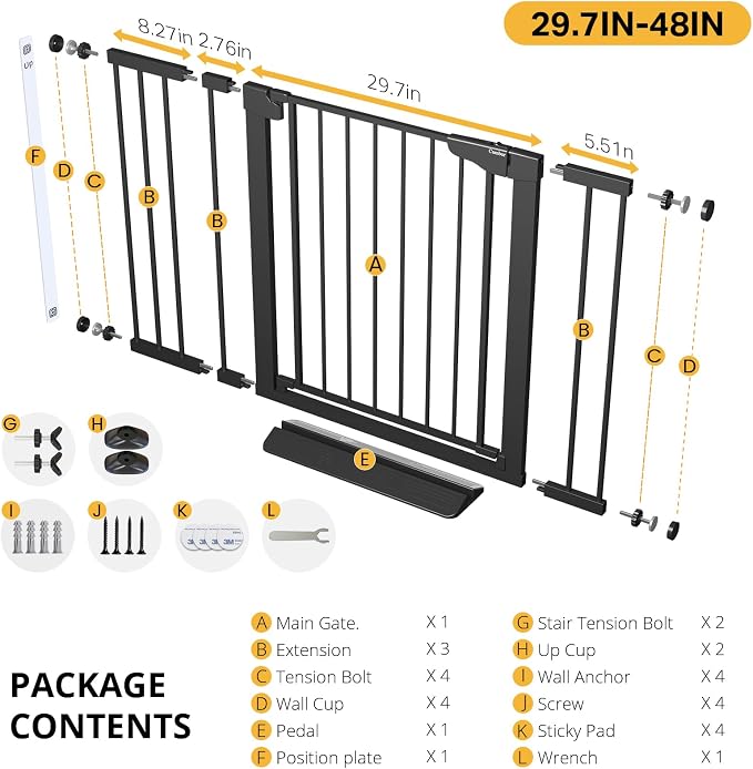 Cumbor 29.7-48" Baby Gate for Stairs, Mom's Choice Awards Winner-Dog Gate for - Field & Grace