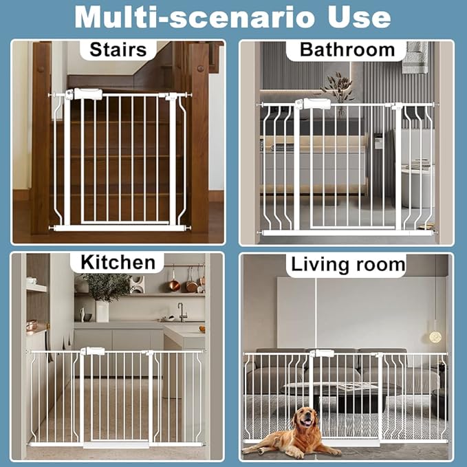 Extra Wide Baby Gate 38.5-43.5 Inch Walk Through Pressure Mounted No Drill - Image 7