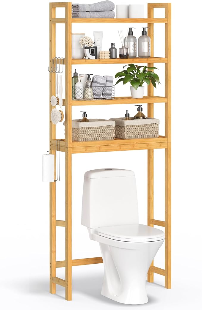 SONGMICS Over The Toilet Storage, 4-Tier Over Toilet Bathroom Organizer by SONGMICSbySONGMICSHOME