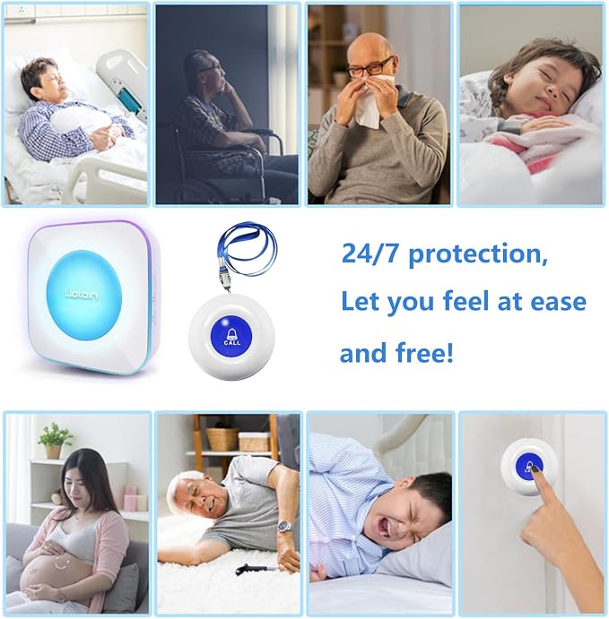 Caregiver Pager Wireless Call Button Call Bell Emergency Button Call Light - Image 4