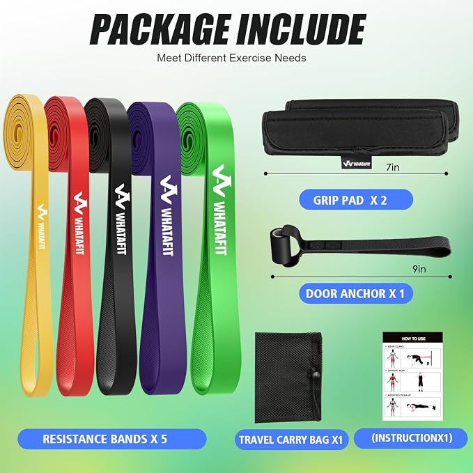 WHATAFIT Resistance Bands, Pull Up Assist Bands Set - Image 3