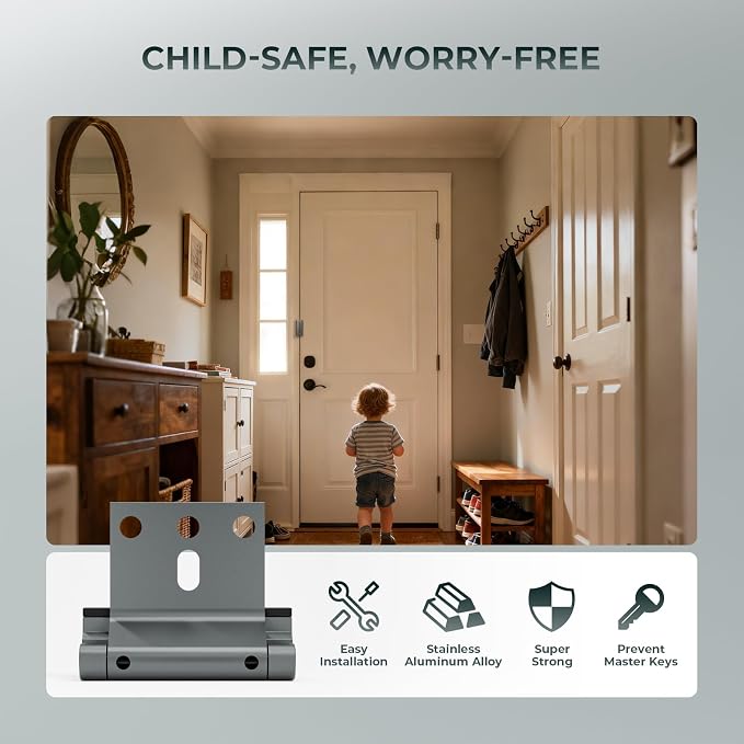 3Pack Home Security Door Reinforcement Lock Childproof, Door Lock - Image 4