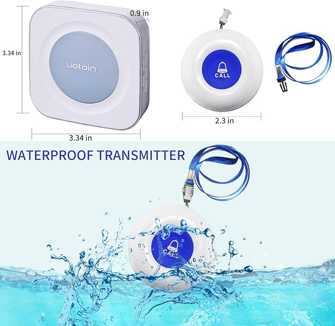 Caregiver Pager Wireless Call Button Call Bell Emergency Button Call Light - Image 6