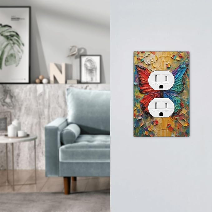 Outlet Covers Colorful Butterfly Animal Insects Wall Art Abstract 1 Gang Duplex - Image 7