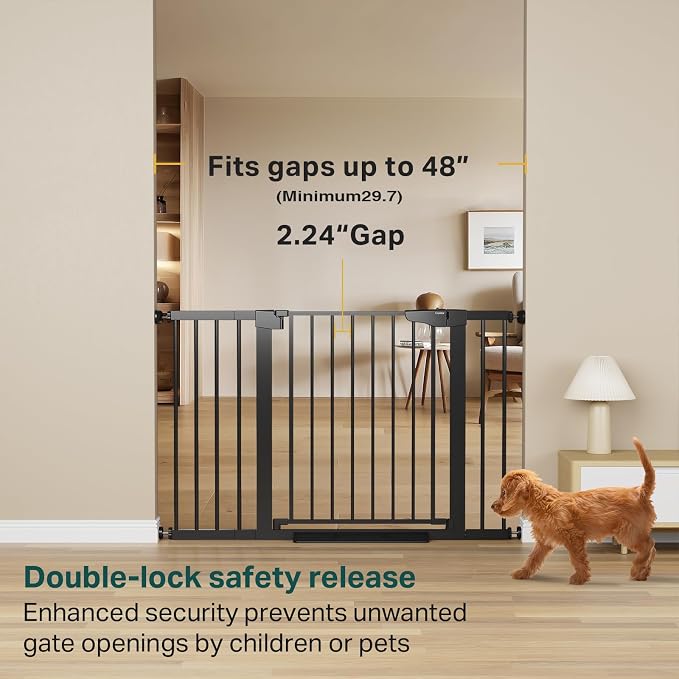 Cumbor 29.7-48" Baby Gate for Stairs, Mom's Choice Awards Winner-Dog Gate for - Field & Grace
