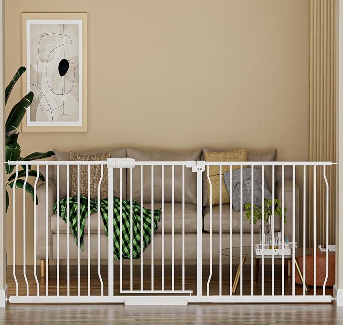 HOOEN Extra Wide Baby Gate for Doorways Stairs 76.38-86.3 Inch Large Long by HOOOEN