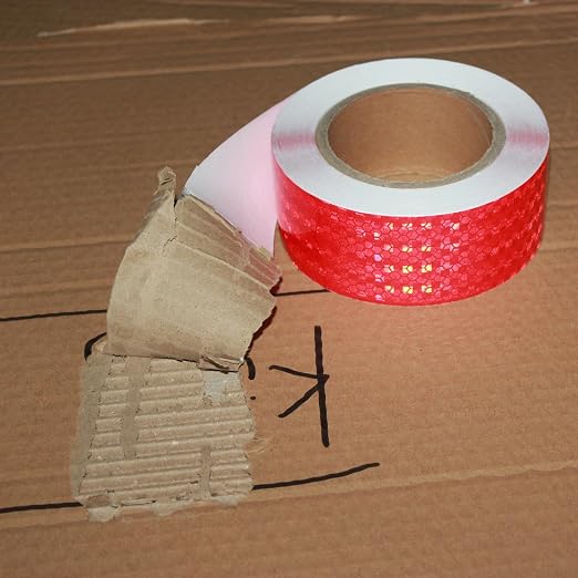 Industrial Reflective Tape Red 2 inch Wide, Outdoor Waterproof Hazard - Image 2