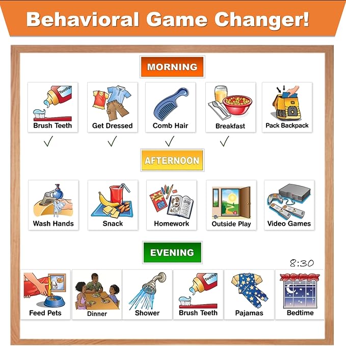 Kids Visual Schedule Magnets and Headings: SchKIDules 93Pc Home Collection - Image 5
