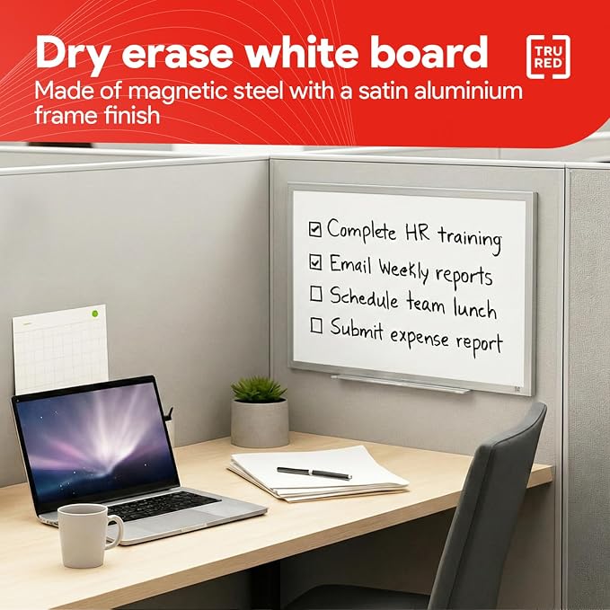 TRU RED Steel Magnetic Whiteboard | Dry Erase Board - Image 3