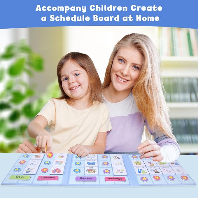 Magnetic Visual Schedule for Kids, Kids Chore Chart Cards for Morning & Bedtime - Image 5