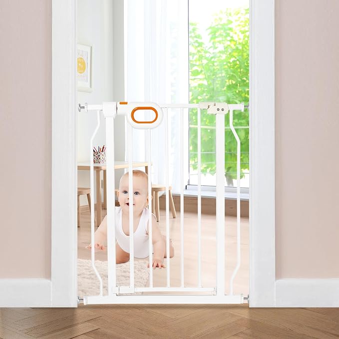 owlie Small Narrow Baby Gate for Stairs Doorways Hallways 23.6-27.6 Inch Wide by owlieextrawidebabygate