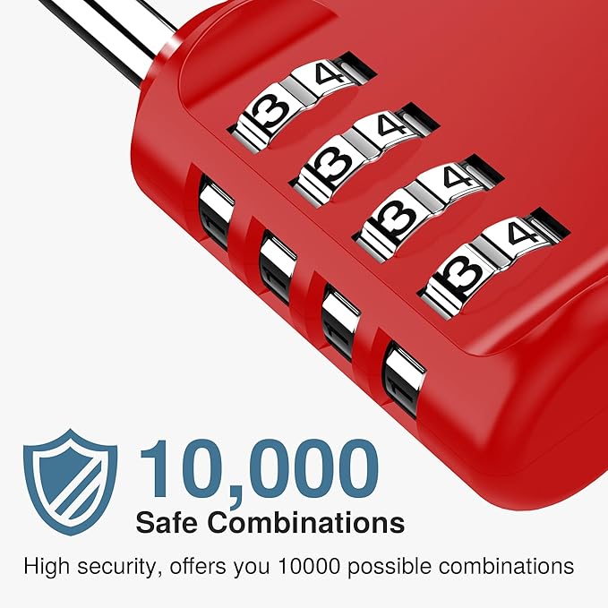 Puroma 4 Pack Combination Lock for Locker 4 Digit Outdoor Waterproof Padlock - Image 2