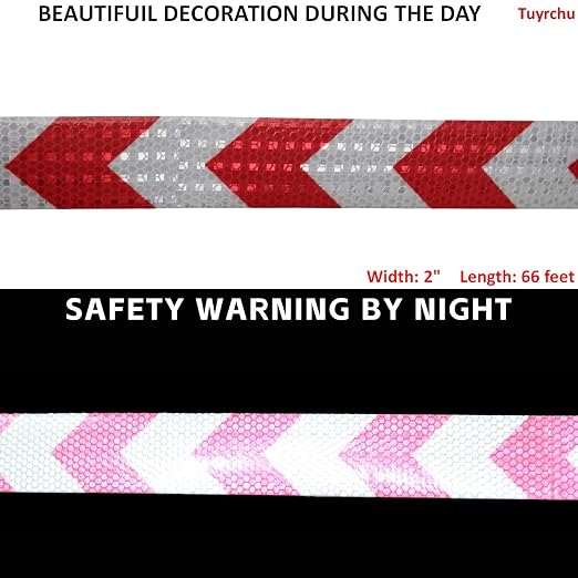 Industrial Reflective Tape Red and White Outdoor Waterproof 2 inch, High - Image 3
