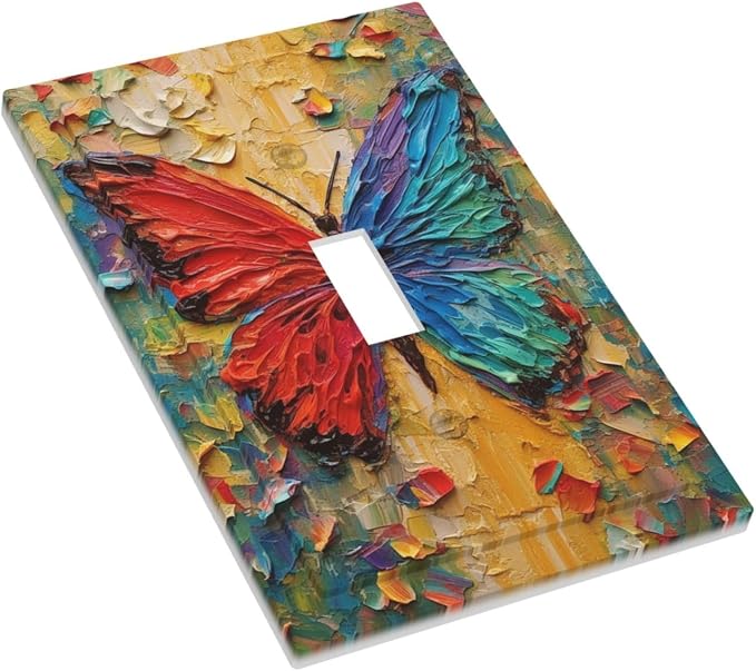 Decorative Light Switch Cover Colorful Butterfly Animal Insects Wall Art - Image 3