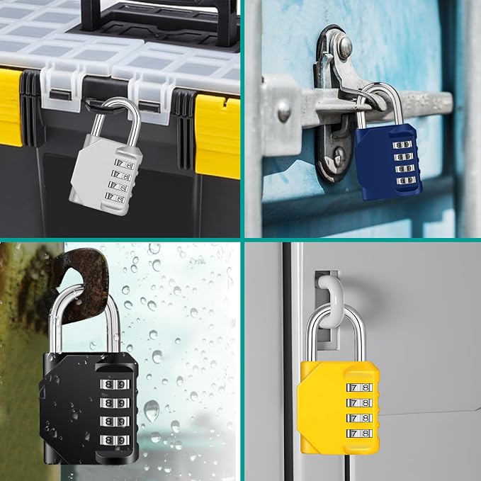 ZHEGE Combination Lock, 4 Digit Combination Padlock Outdoor, School Lock - Image 5