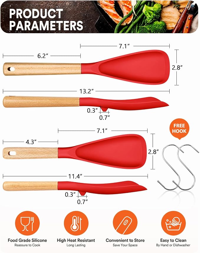Multifunction Spatula Spoon for Nonstick Cookwares, Sturdy BPA-Free Matte - Image 2