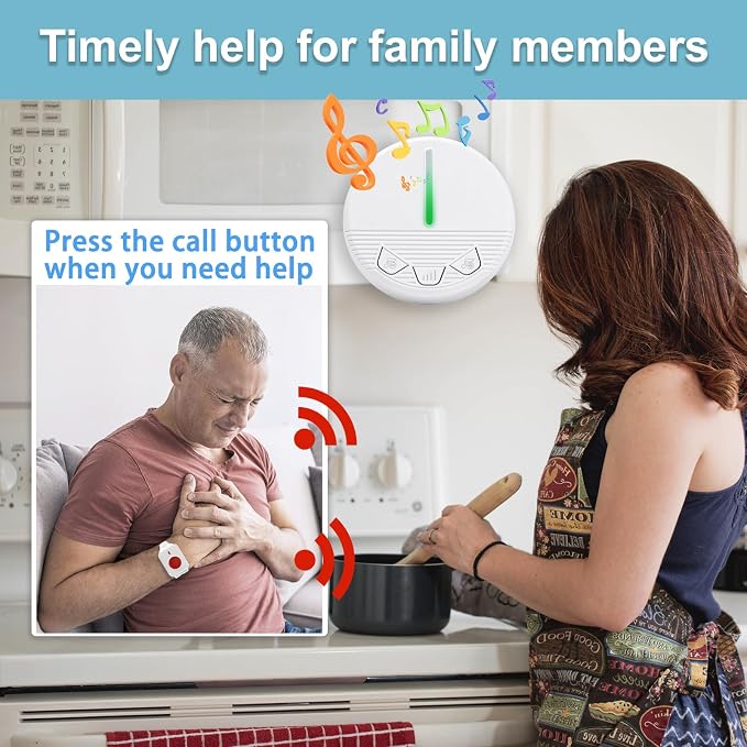 Life Alert Systems for Seniors Caregiver Pager Call Button SOS Button Alert - Image 2
