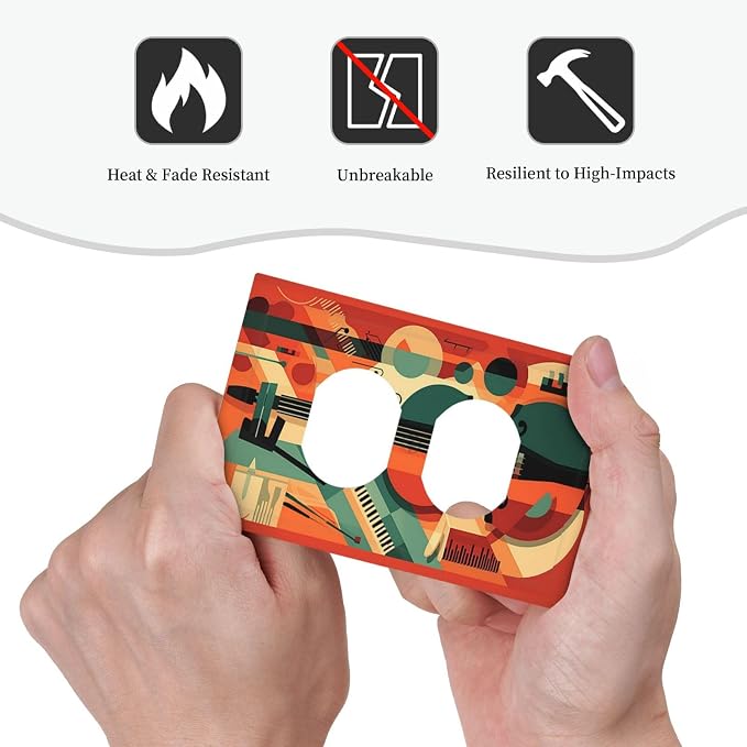 Outlet Covers Violin Abstract Jazz Colorful Painting 1 Gang Duplex Wall Plate - Image 6