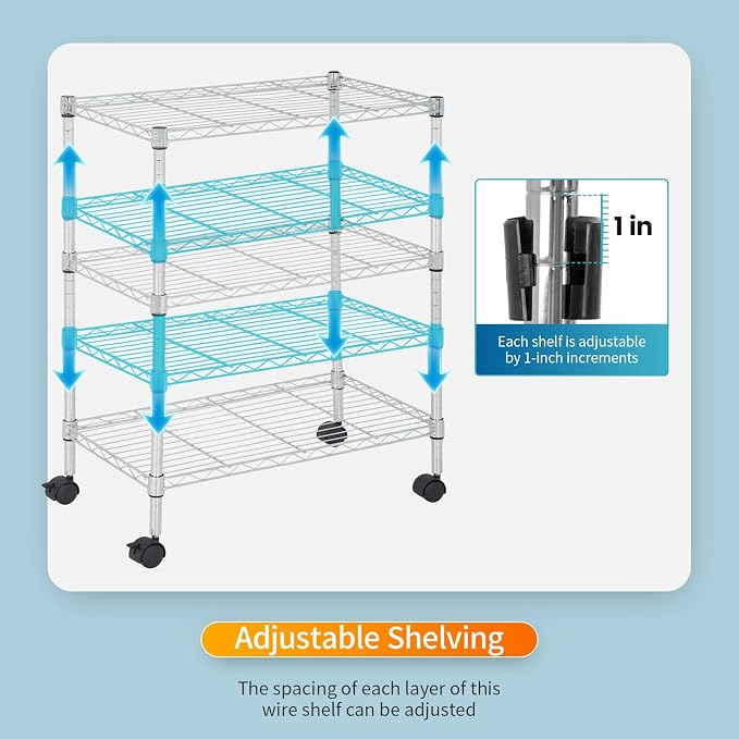 FDW 3 Tier Wire Shelving Metal Storage Shelves 23L x 13W x 32H Layer Storage - Image 5