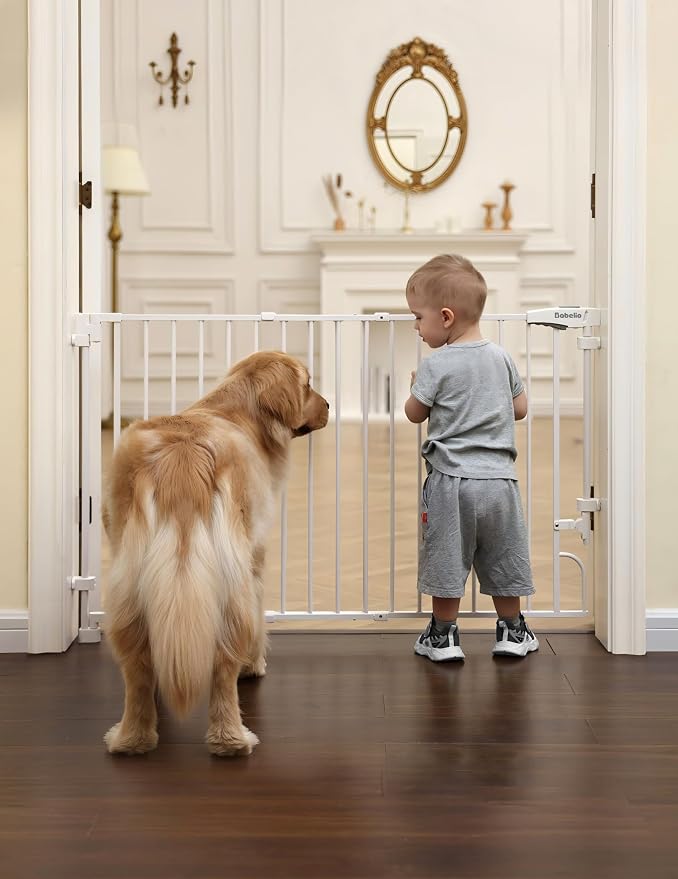 Babelio Easy to Remove & No Bottom Bar Baby Gate, 29-43" Hardware Mounted| Wide by BABELIO