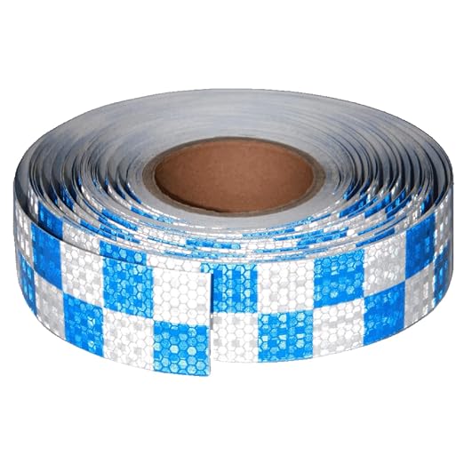 Reflective Tape Blue and White 2 inch X 166 feet, Outdoor Waterproof Hazard by tuyrchu