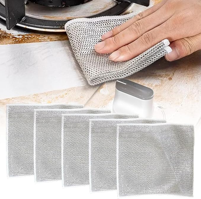 2024 New Multipurpose Wire Dishwashing Rags, Premium Metal Wire Dishwashing by Pousbo