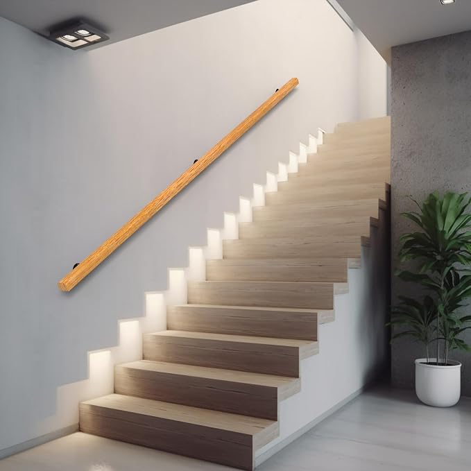 6FT Wood Stair Handrails Wall Mount, Hand Railings - Image 4