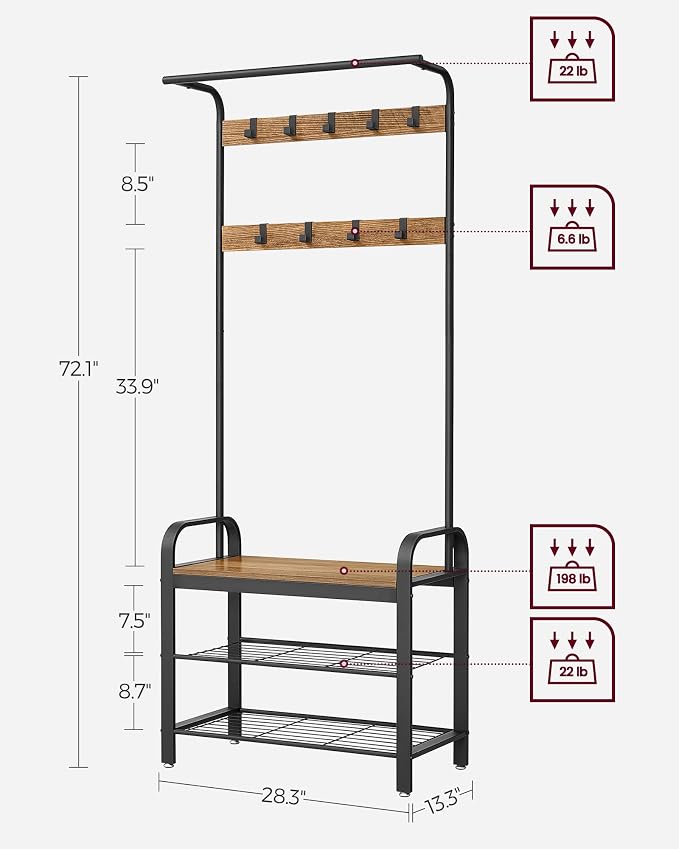 VASAGLE Coat Rack, Hall Tree - Image 5