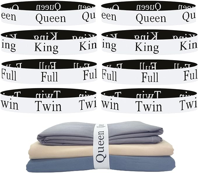 8 Pieces Bed Sheet Organizer Bands, Sheet Organizers and Storage Label Bands by Yermivie