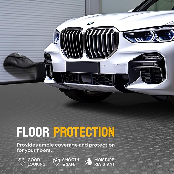 Bonnlo 7.5 X 17 FT Garage Floor Mat, Thickened Double Diamond Plate Garage - Image 3