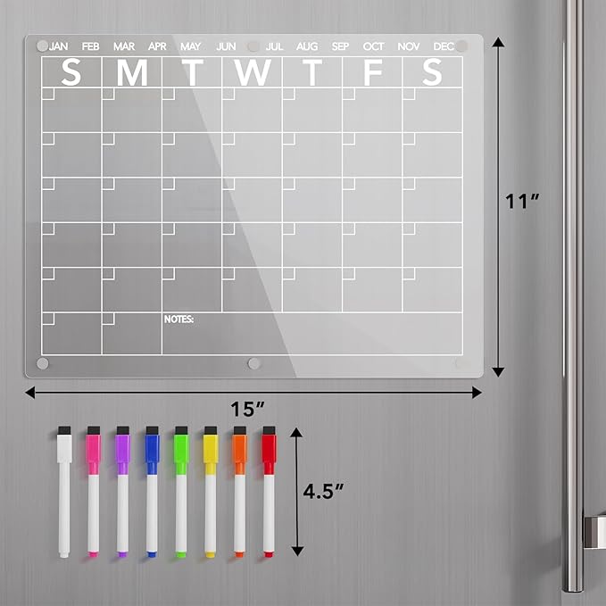 Acrylic Magnetic Dry Erase Board Calendar - Field & Grace