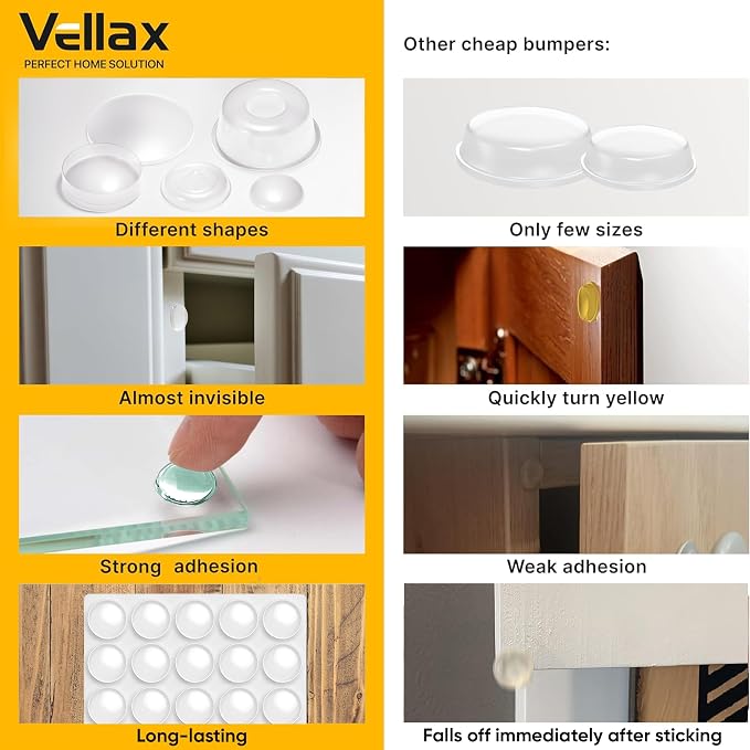 74 Clear Silicone Bumpers & Wall Protectors – 5‑Shape Self‑Adhesive Pads - Image 6