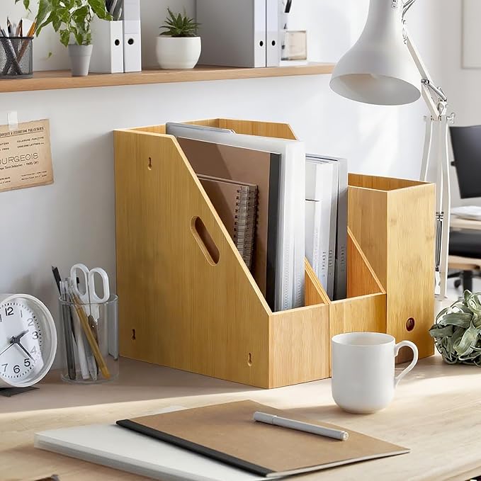 Slim Bamboo Storage Bin with Handles – Heavy-Duty Organizer - Image 4